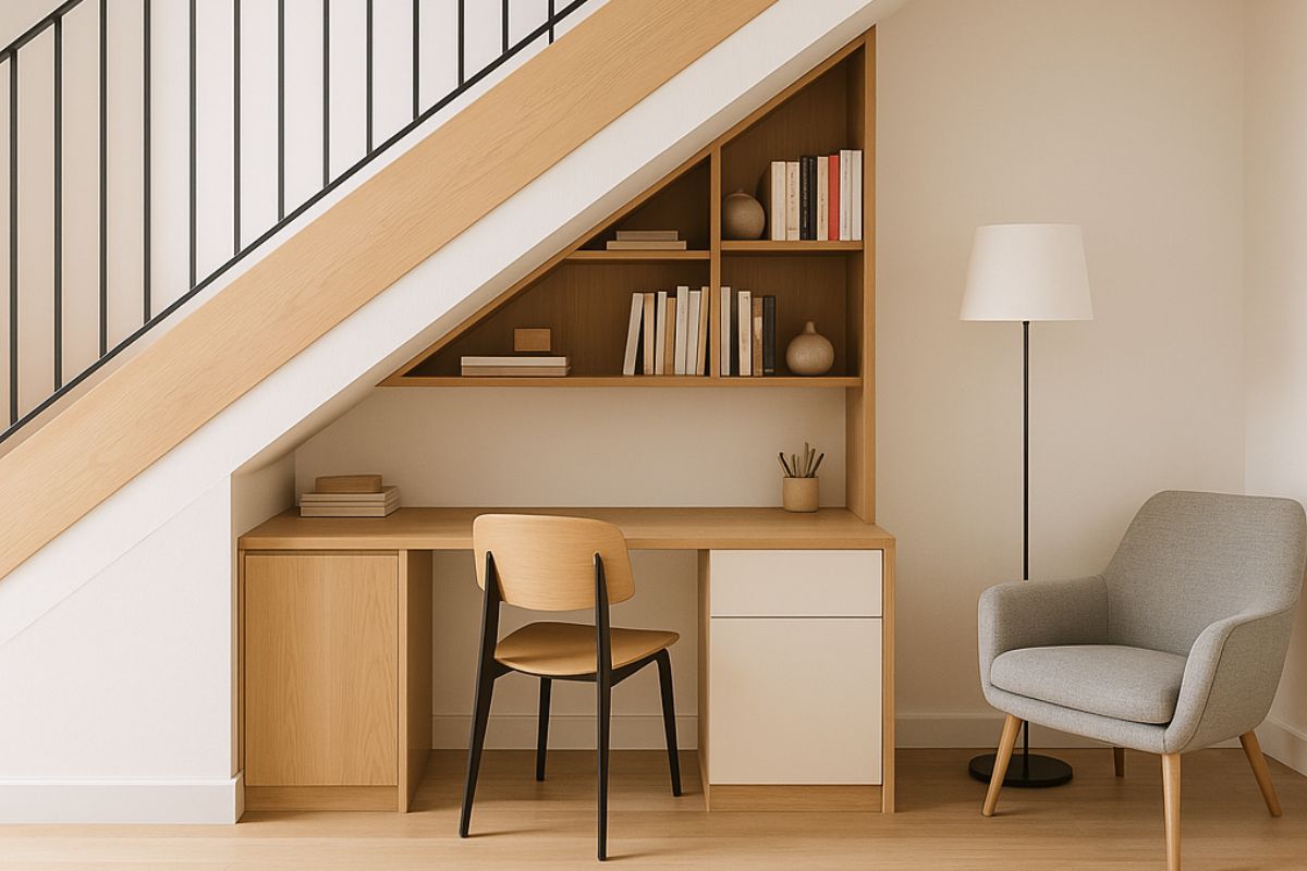 aménager sous un escalier ouvert