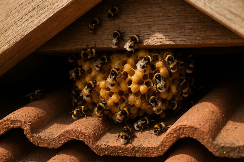 Nid de bourdon sous toit : qui appeler ?