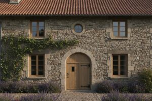 Façade de maison en pierre