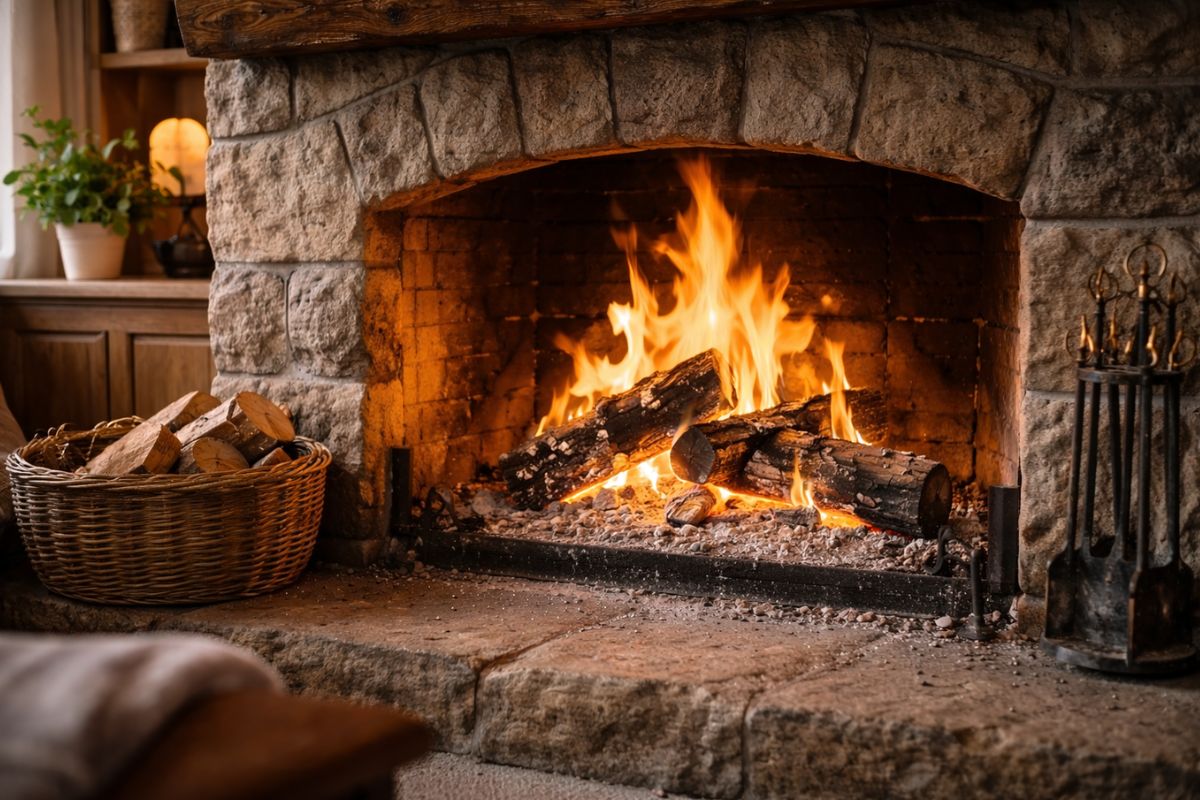 Cheminée à foyer ouvert