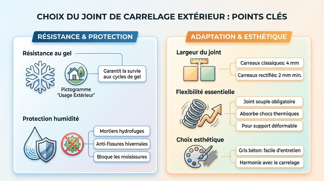 Critères essentiels pour choisir un joint de carrelage extérieur résistant