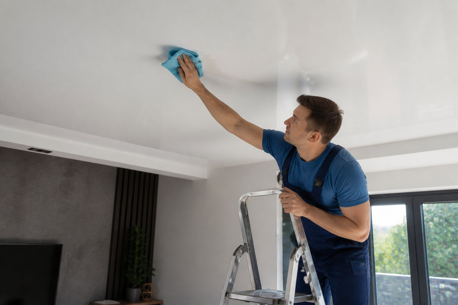 Gestes précis pour un plafond sans aucune trace